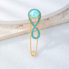 1pc-Fashion Elegant Infinity Brooch Zinc Alloy Rhinestone Inlaid Brooch Suitable For Women Daily Banquet Party Wear Dress Suit Accessory - XD825160 - View 7
