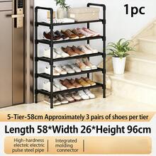 1 Set Fashionable & Elegant Multi-Functional Shoe Rack, Minimalist Multi-Layer Home Shoe Rack, Entryway Furniture, College Dorm Simple Shoe Rack, Space-Saving Shoe Rack, Shoe Cabinet Entryway, Suitable For Storing Various Styles And Sizes Of Shoes, Umbrellas And Bags, Economical & Practical Multi-Functional Shoe Cabinet, Suitable For Home Essential Shoe Rack Storage, Also Suitable For Shoe Store Shoe Rack Storage, Applicable For Autumn Promotion And Christmas Events - Black - View 11