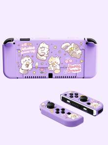 适用于 Switch 2 (2025)/Switch NS/Switch OLED 的可爱卡通猫图案兼容配件套装，包含游戏机保护壳/底座保护套/收纳袋，TPU 软壳材质，时尚实用，便携式支架，防震、防刮、防污，时尚浪漫礼物 - 查看 29