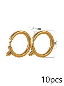 10 Pcs Round Spring Gate Clasps, 304 Stainless Steel 18K Gold Plated Open Jump Rings For DIY Handmade Necklaces, Bracelets And Keychains - Slingshot Buckle - View 9