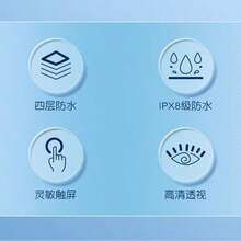 大容量防水手機袋，具備觸控螢幕與相機功能，斜背包，密封蓋設計，適用於游泳、海灘、潛水與激流泛舟 - 白色 - 查看 3