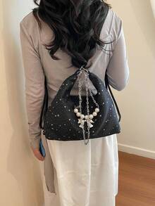 Mochila de gran capacidad estilo coreano, nuevo bolso bandolera de moda versátil para ir al trabajo, bolso de hombro tipo tote - Negro - Ver 7