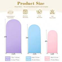 Juego de 3 fundas de telón de fondo de arco morado de 4 pies 5 pies 6 pies fundas de elastano para arco de boda para baby shower fiesta de cumpleaños ceremonia de boda decoración - Rosa prpura azul - Ver 7