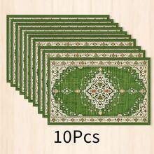 1pc Persian Style Placemat, Breakfast Mat, Coffee Mat, Coaster Set, Bowl & Plate Mat, Home Decor, Kitchen Accessory, Easy To Clean Placemat, Suitable For Home, Kitchen, Dining Room Table Decor, Holiday Gift, Multi-Piece Combination Set, Linen Placemat - Multicolor - View 16