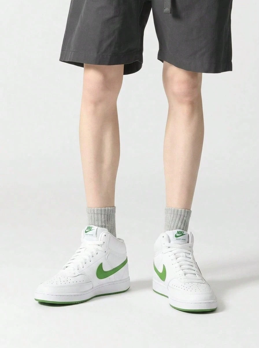 Nike Court Vision Women's Casual Athletic Shoes Cushioned Premium Modern Walking Outing Commuting White CD5436-107 - Weiß/Chlorophyll - Übersicht 1
