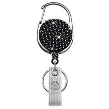 1pc Colorful Rhinestone Retractable ID Badge Reel, Adjustable Length, Hard Shell ID Card Holder Keychain Suitable For Metro Card, ID Card, Work Badge, Student ID, Exhibition Badge, Event Pass - Clay With Diamonds - View 35