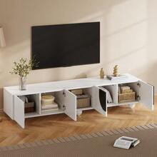 Modern TV Cabinet, TV Stand, TV Panel, Low TV Stand. Unique Design. - White - View 3