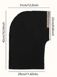 1PC Women's Solid Color Minimalist Balaclava With Rhinestone Decor, Scalloped Edge, Convenient Neck Warmer, Base Headscarf, Sports Neck Gaiter, Elastic Cap, Hijab Cap, Turban, Breathable, Comfortable, Elastic Wide Brim, Sweat-Absorbing, Anti-Slip, Multifunctional Sports Headscarf, Head Cover, Inner Scarf, Suitable For Daily Life, Sports, Yoga, Fitness And Fashion Outfits - Hot-fix Rhinestones - Khaki - View 7