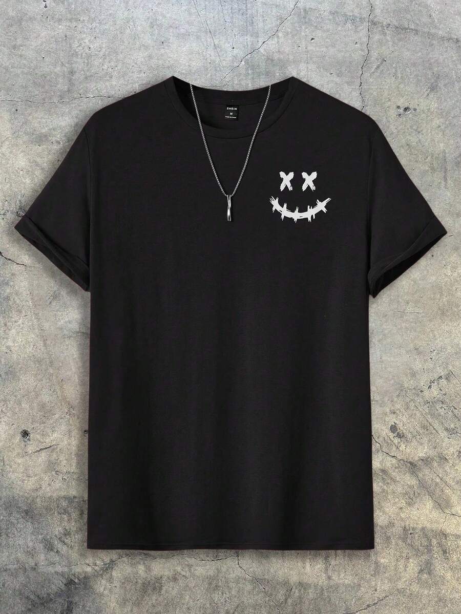 Camiseta con estampado de expresión para hombre, estilo urbano - Blanco - Ver 1