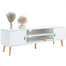 Miroytengo Television Stands & Entertainment Centers - White - Light Wood - View 1
