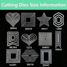 1pc Basic Geometric Frame Metal Carbon Steel Cutting Dies For DIY Embossing And Cutting, Suitable For Scrapbooking, Card Making, Photo Albums And Craft Decoration - C-Silver - View 1