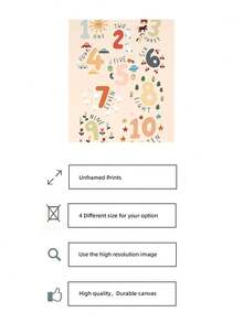 1pc Frameless Counting Print Kids Number Chart Nursery Wall Art For Bedroom Dorm Birthday Gift, Room Decor, Prints For Wall - Counting Chart - View 7