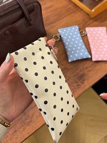 Portable Polka Dot Auto-Closing Glasses Case With Cloth Bag And Clip Hanging Storage Bag, Fashion Protective Glasses/Glasses Pouch, Auto-Closing Storage Box (1pc) - Multicolor - View 3