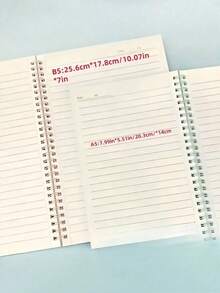 4pcs/Set A5 Size Spiral Coil Notebook (60/120 Pages Optional) 7mm College Ruled Inner Pages Thick Cardboard Cover 6 Color Options Student Learning Notes/Diary Writing/Office Supplies Coil Notebook Large Capacity Minimalist Fashion Colorful Notebook Suitable For Students, Working Women, Home Office Summer/Autumn Stationery Gift, Random Color - A - View 7