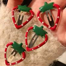 4pcs/Set Strawberry Hair Clips For Women, Cute Fruit Polka Dot BB Clips, Sweet Girl Hair Accessories, Y2K Cartoon Side Clips, Bangs Clips, Side Clips, Versatile Hair Pins For Daily Commute And Photos,Hair Slide - Multicolor - View 4