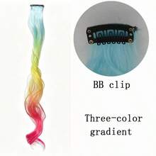 5pcs Long Curl Hair Roller Set With Synthetic Hair Extensions, Suitable For Dyed And Permed Hair - Multicolor - View 7