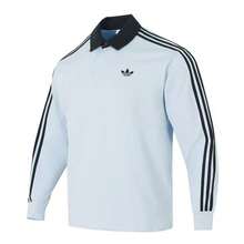 adidas originals RUGBY 純棉透氣舒適親膚運動休閒寬鬆長袖Polo衫男款 - 淺藍色 - 查看 10