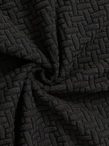 1pc Solid Color Soft Texture Abstract Plaid Chair Cover, Large Angle Design, Dust-Proof & Pet Scratch-Resistant, High Elasticity Skin-Friendly, Replaceable Old Surface, Protects Seat, Suitable For Dining Room Decor - Black - View 6
