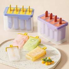 1 pieza Molde para helados, caja multi-cavidad para hacer paletas de helado caseras, molde para cubitos de hielo - Multicolor - Ver 4
