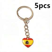 5pcs Enamel National Flags Of Countries Heart Charms Pendant With 25mm Keyring Keychians DIY Jewelry Making Accessories - National Flag - View 11