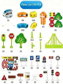 一套磁悬浮高速轨道，3D磁性积木DIY，益智玩具，亲子互动，节日礼物 - 彩色 - 查看 17