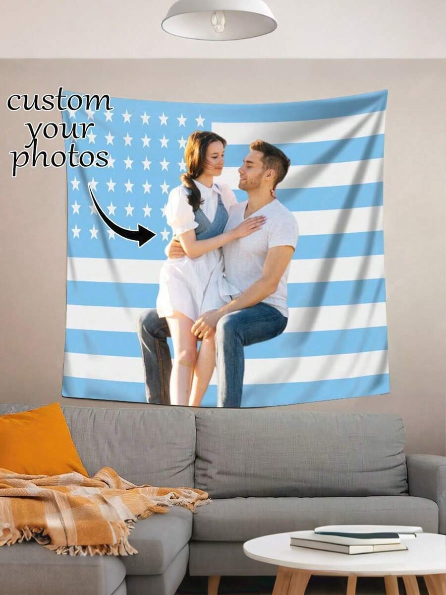 1pc Customizable Personalized Tapestry, Custom Image, Fashion Home Decor, Unisex Gift, Suitable For Mother's Day, Graduation Ceremony And Other Occasions, Multi-Functional, Highly Decorative - Multicolor - View 1