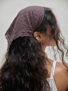 1pc Original Floral Embroidered Rolled Edge Headwrap Hair Band For Women, Suitable For Daily And Vacation Use Summer Hair Accessories Beach Scarf Vacay Women Bandanas - Purple Sweet Potato Color - View 1