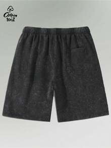 Huk Fishing Logo Graphic Vintage Duplex Washed Shorts 100 Cotton 260g Vintage Graphic Print Casual Athletic Summer Shorts For Men - 黑色 - 查看 3