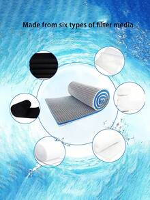 1 Esponja De Filtro Azul Multicapa Para Pecera, Esponja Gruesa Y De Alta Densidad, Material 8d, Adecuada Para Peceras Pequeñas, Medianas Y Grandes, Acuarios - Azul - Ver 5