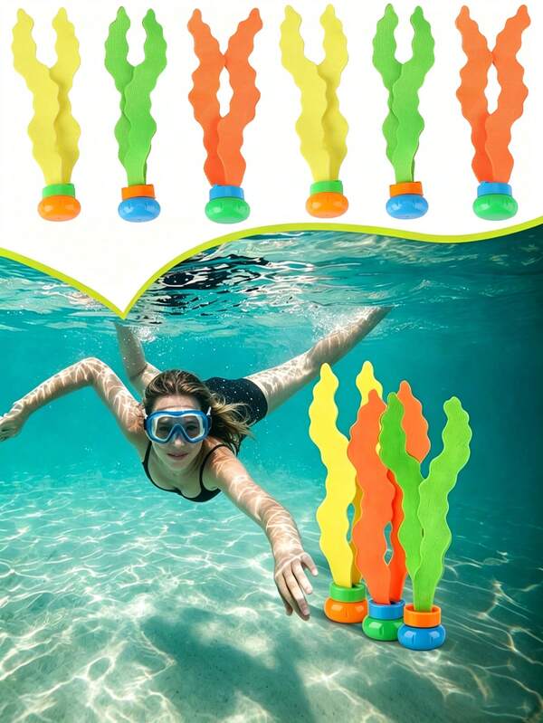 6/3/1pc Colorful Underwater Diving Seaweed Sinkers, Swimming Pool Seaweed Tools, Diving Aquatic Plants Soft And Elastic Sink Pool Tools, Swimming Pool Diving Set, Swimming Training Game - Underwater Diving Ball - Seaweed Octopus Swimming Pool Game, Summer Fun, Suitable For Summer Water Activities Underwater Training Game Set, Swimming Pool Wear-Resistant Seaweed Design Swimming Accessories