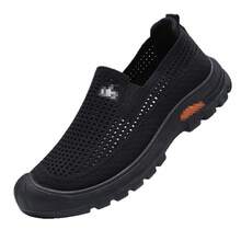 2026 Summer New Men Mesh Slip-On Sneakers Breathable Comfort Soft Sole Lightweight Versatile Casual Sport Running Shoes PGEU - Khaki - View 7
