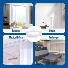 95 Pack Complete Set Flexible Curtain Track, 16.4 FT (5 M) Bendable Smooth Sliding Curtain Rail, Wall Mounted Curtain Rod, Multi-Purpose Sturdy Curtain Track System For Living Room Bedroom Bay Window Closet Office Home Room Divider Decoration, White - 5m - View 9