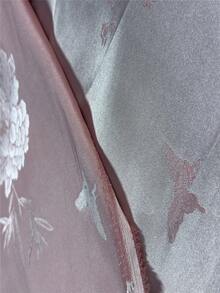 1 pieza de tela de satén jacquard de lujo, con un suave patrón floral y de mariposas en rosa, con una textura suave y brillante. Adecuado para vestidos de novia, prendas de vestir, decoración del hogar y accesorios de costura - 1 - Ver 5