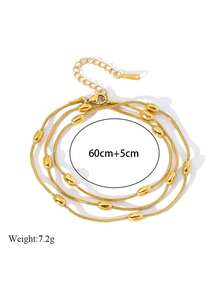1 pieza Pulsera de acero inoxidable de lujo multicapa, estilo minimalista elegante, accesorio versátil, adecuado como regalo - Pulsera - Ver 5