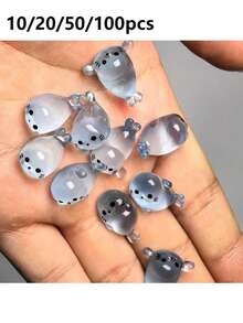 10/20/50/100pcs Figur Resin Anjing Laut Mini Bercahaya dalam Gelap - Hadiah Dekorasi Rumah Meja Kreatif - Bentuk Acak, Model Hewan Laut Kartun Lucu Bercahaya - MultiWarna - View 2