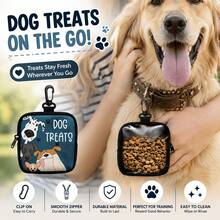 Clip-On Portable Dog Treat Bag With Transparent Window And Zipper, Practical Training Pouch For Dog Walking, Outdoor Use And Daily Pet Rewards - Multicolor - View 9