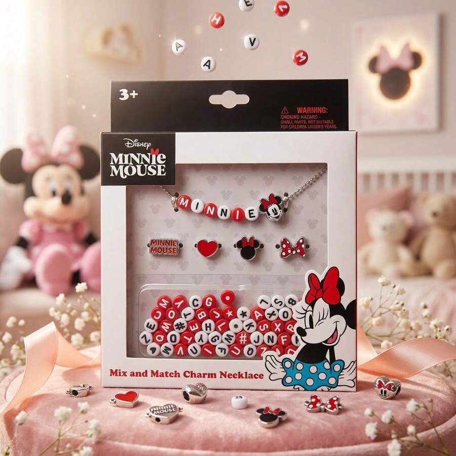 WINNIE THE POOH Minnie Mouse Charm Necklace Set – Collectible Charm Necklace With Assorted Character Charms, Durable Kid- Materials, Minnie Fan Gift - Multicolor - View 1