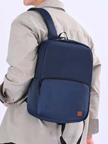 New Cross-Border Lightweight Small Backpack, Fashionable Versatile Student Backpack, Minimalist Solid Color Laptop Backpack, Exhibition Gift Backpack, Expandable Design Premium Backpack, Outdoor Casual Travel Sports Commute Men's Backpack - Multicolor - View 8