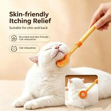 1pc Retractable Cat Teaser Wand, Soft Silicone Massage Comb + Itch Scratcher, Indoor Cat Interactive Toy, Pet Supplies, Pet Toy, Multi-Functional Cat Teaser Wand Gift - Multicolor - View 2