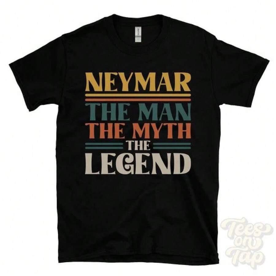 NEYMAR THE MAN MYTH THE LEGEND T-SHIRT mens name gift for him brother dad sonSummer top Y2k Tops Graphic tee Top for women Graphic - Negro - Ver 1