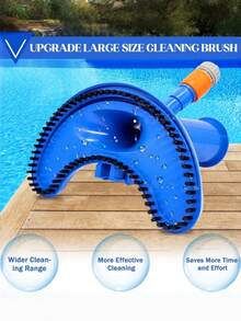 1pc ABS Plastic Handheld Pool Cleaner With Water Spray Device, Underwater Leaf Removal Tool, Brush, Flexible Hose Connector And Portable Storage Bag. Suitable For Cleaning Pool Floors. Standard Interface, Suitable For Cleaning Pool Debris. - Cleaning Brush - View 7