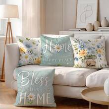 4pcs/1pc Butterfly Floral Pattern Pillow Covers Without Inserts, Single-Sided Printed Pillow Covers, Suitable For Living Room Bedroom Home Decor, All Season Pillow Covers - Multicolor - View 2