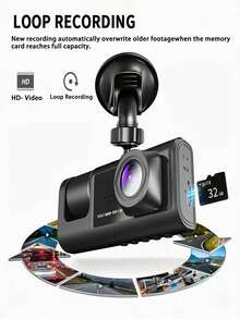Dual Lens Dash Cam For Car, 1080P HD Front Camera And 720P Built-In Car Video Recorder, Night Vision, G-Sensor, Loop Recording, Dash Cam Camera, Parking Monitoring - A - View 2