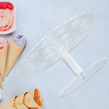 Acrylic Ice Cream Cone Rack, Single Layer 16-Hole/Double Layer 24-Hole Acrylic Waffle Cone Display Stand, Cupcake Cone Rack, Hand Roll Sushi Popcorn Rack - Perfect For Parties, Events And Dessert Bars, Birthday Parties, Weddings, Christmas, Flower-Shaped Transparent Food Display Stand - Multicolor - View 10