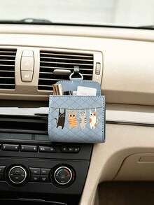 Soft Cute 4-Color Cat Car Storage Box, Car Air Vent Storage Box, Car Leather Multi-Functional Storage Box, Air Vent Phone Holder Storage Box - Adorable Four-color Cats - View 3