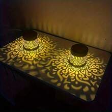 Solar Mandala Wall Light, Projection Flower Shade Lamp For Halloween Thanksgiving Christmas Party Ambiance, 4-Season Use For Garden Decoration, Landscape, Yard, Lawn, Deck, Pathway, Holiday Gift - 1PC - 查看 9