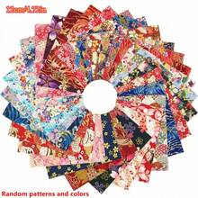 30/50/100pcs 12*12cm Japanese Style 100% Polyester Pre-Cut Squares, Random Patterns - 12cm Pre-Cut, Multi-Color Japanese Foil Quilting Fabric Squares For Quilting Various Japanese Designs - Japanese Style - View 11