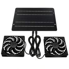 10W Portable Solar Panel With Dual Cooling Fans, Low Noise Solar Fan, Solar Exhaust Fan, Solar Ventilation Air Circulation Outdoor Set, Suitable For RV Travel, Camping, Pet Room, Window, Greenhouse, Shed - Black - View 13
