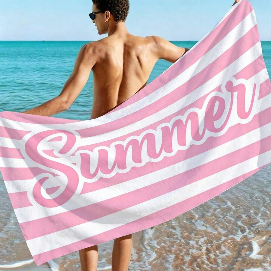 1件條紋夏季海灘毛巾印花超細纖維海灘浴巾,多尺寸海灘毯防曬毛巾,輕量,適合游泳、露營、運動、海灘或健身房海灘配件 | 現代海灘毛巾 | 耐用海灘墊,海灘毛巾 - 彩色 - 查看 1