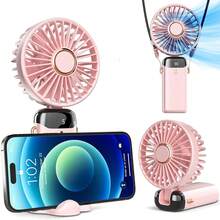 Portable Handheld Electric Fan, Battery Powered, With Stand, 8 Hours Runtime, Digital Display, 5 Speed Levels, 90° Adjustable, Rechargeable Mini Fan For Indoor & Outdoor Use - Multicolor - View 3